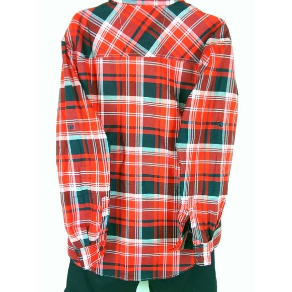 American Fusion Gear Mens Western Button Up Shirt XL Red Plaid Roll Up L/S NWOT - Picture 8 of 12